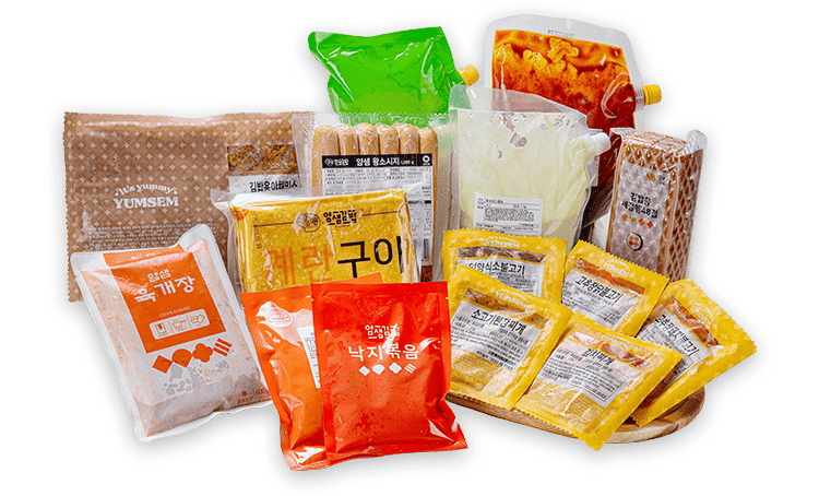 얌샘김밥 가맹점 공급 제품 모음