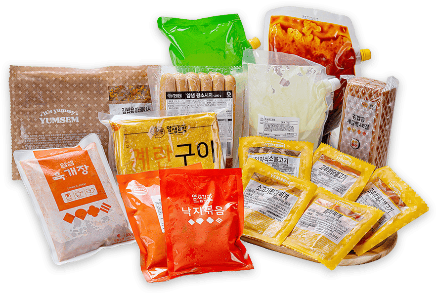 얌샘김밥 가맹점 공급 제품 모음
